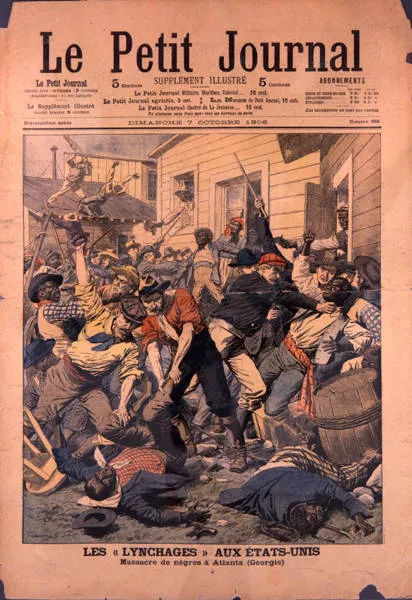 Cover of Le Petit Journal, 7 October 1906: 'Massacre of Negroes at Atlanta.'