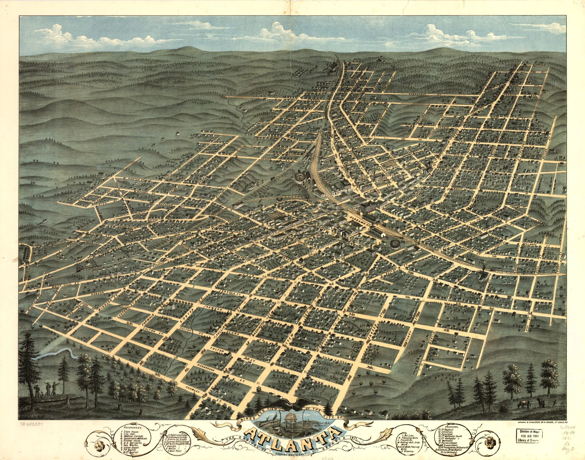 Bird's-eye view of Atlanta, 1871.